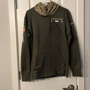 Nike Men's Cowboys green Fleece Hoodie Pull over Sweater